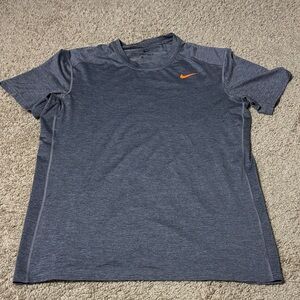 Nike Dri-Fit Heathered Blue Short Sleeve Shirt